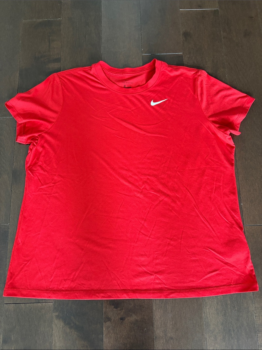Nike Red Short Sleeve Athletic Tee with White Swoosh